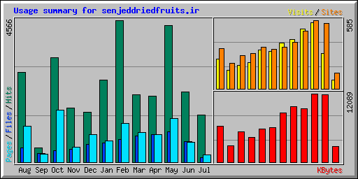Usage summary for senjeddriedfruits.ir